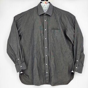 Luigi Borrelli Dress Shirt 17.5 44 Long Sleeve Casual Luxury Italy Button Up